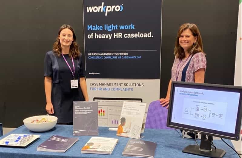 The Workpro marketing team behind the stand at the CIPD Scotland Conference. 